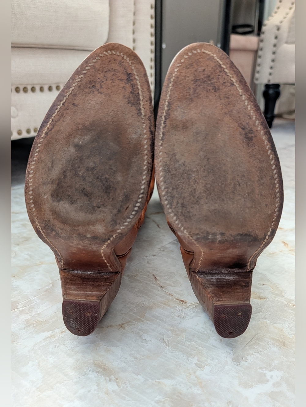 Vintage Frye Knee-High Cowgirl Boots Woman's Size 7.5 B - Picture 14 of 15